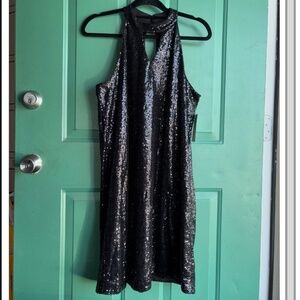 SD collection size 14 black sequin dress new NWT